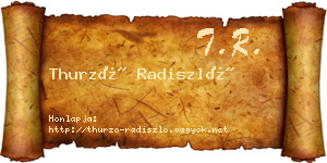 Thurzó Radiszló névjegykártya